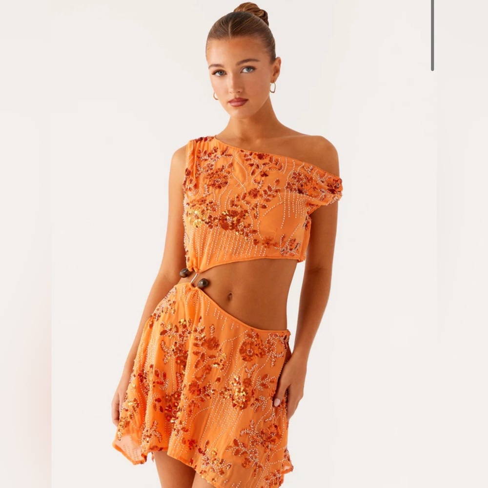 Peppermayo Aletta Sequin Dress Orange